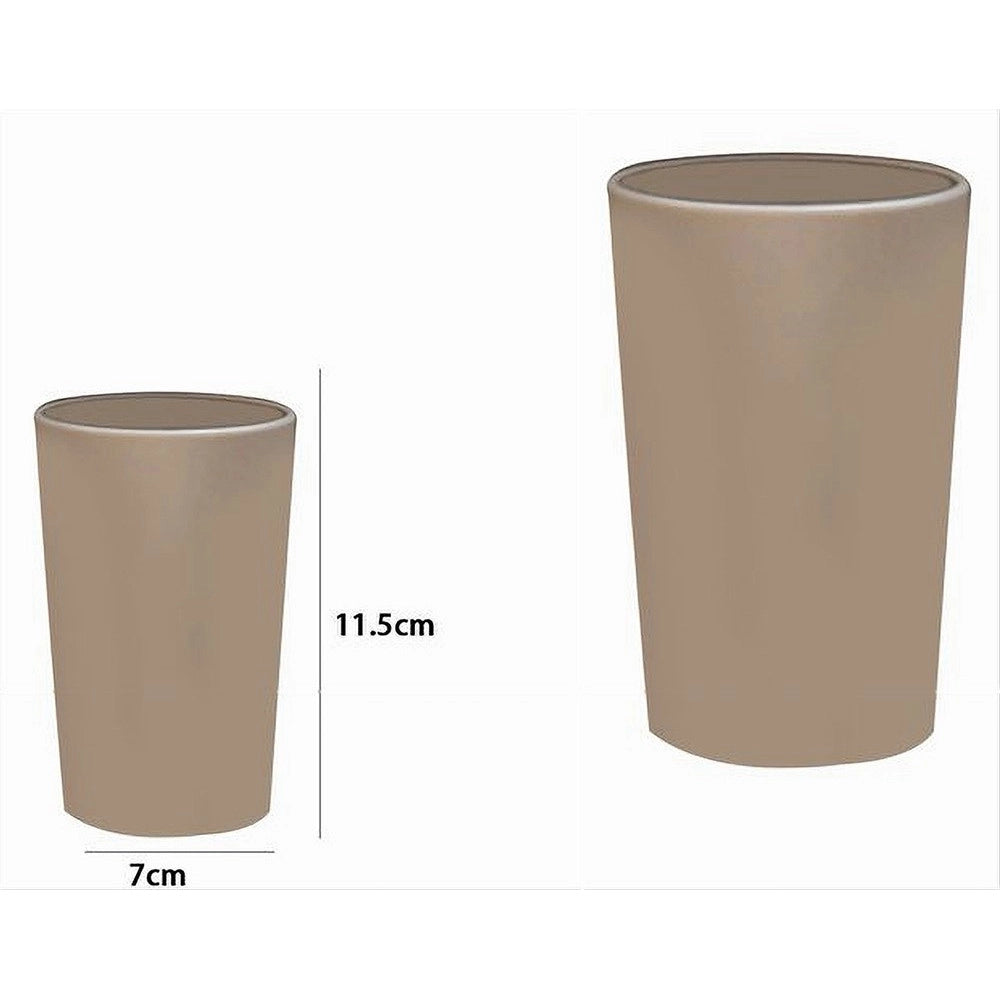 Trade Shop - Bicchiere Portaspazzolini Dentifricio Colore Tortora Accessori Arredo Bagno 79191 -