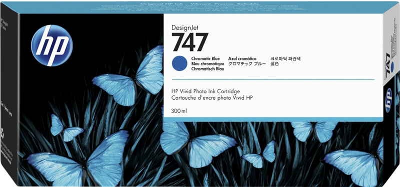 HP Cartuccia di inchiostro blu cromatico 747 DesignJet da 300 ml