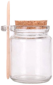 Contenitore di conservazione 250 ml - Boccia ermetica - Boccia in vetro - Coperchio in legno - Incluso cucchiaio - Vetro sicuro e privo di piombo - Contenitore per conservazione di alimenti