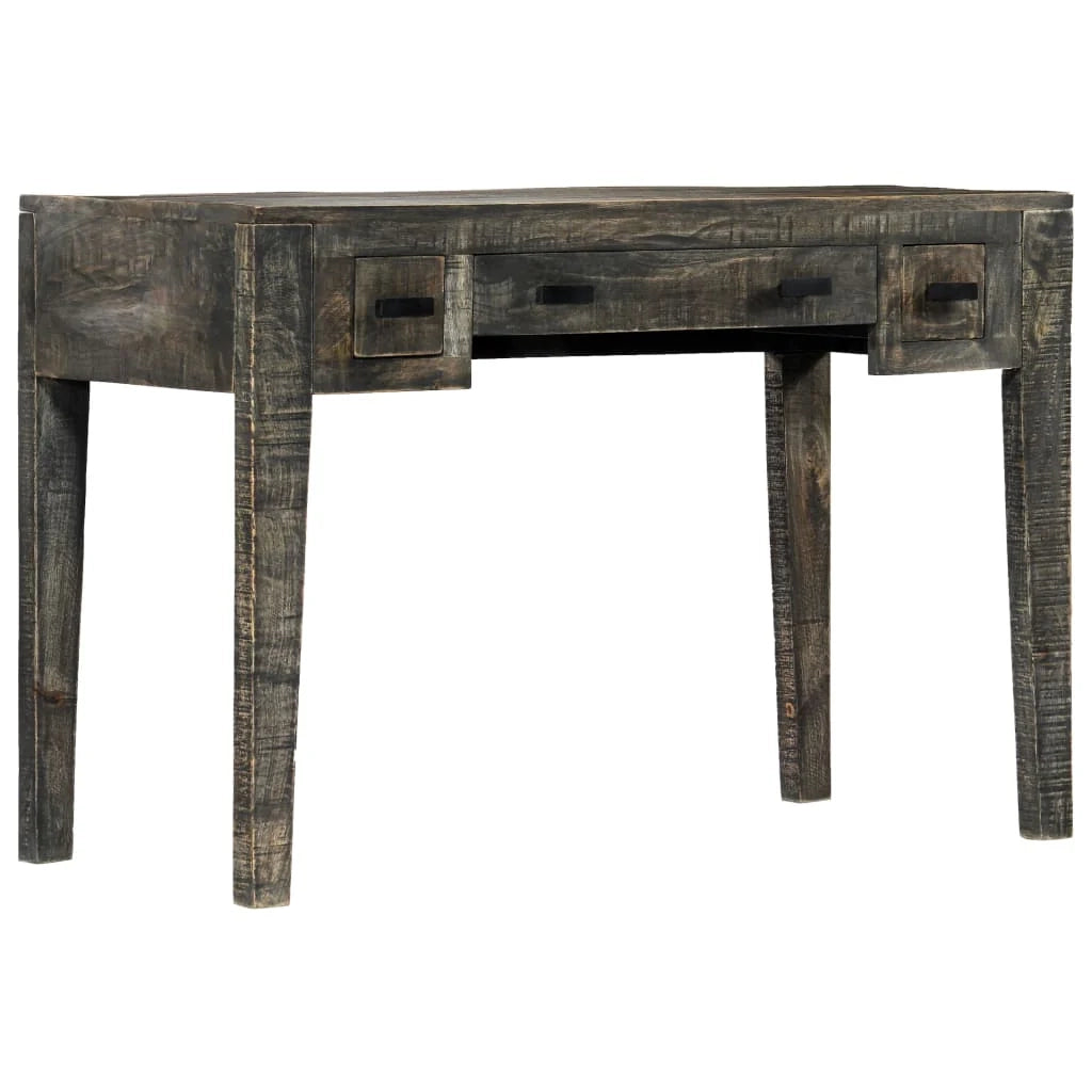 Scrivania tavolo postazione di lavoro mobile per computer studio 110 x 50 x 75 cm legno massello di mango nero 02_0023896
