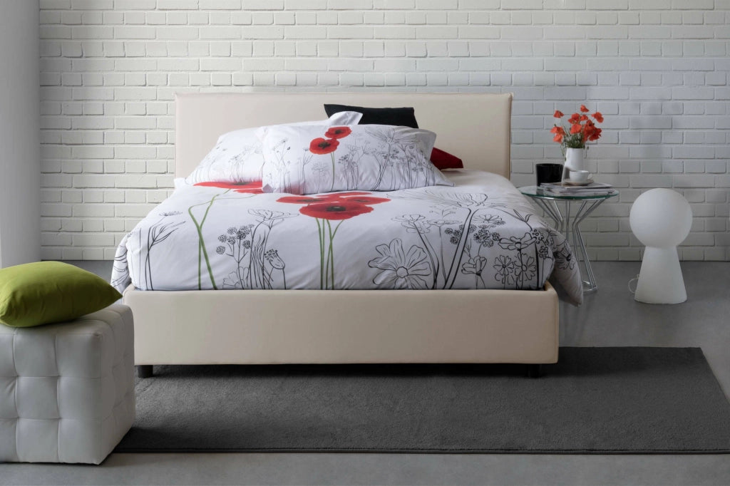 Letto Matrimoniale Arcan, Letto Matrimoniale Sfoderabile Made in Italy, Beige