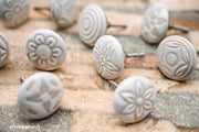 20x Mix Vintage Look con Cremo Cremo Bocciolo Ceramico Maniglia Cassetto Lavello Maniglia Tirante