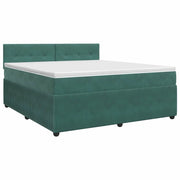 Letto box spring con materasso Verde Scuro 160 x 200 cm Velluto 3451712