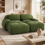 Divano angolare modulare in velluto a coste verde 208x178x70 cm; senza telaio