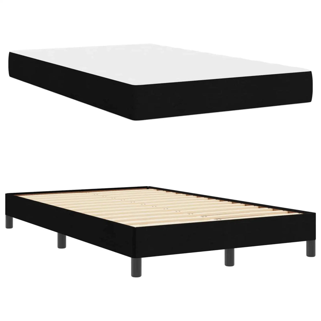 Letto a molle con materasso Nero 120 x 200 cm Tessuto