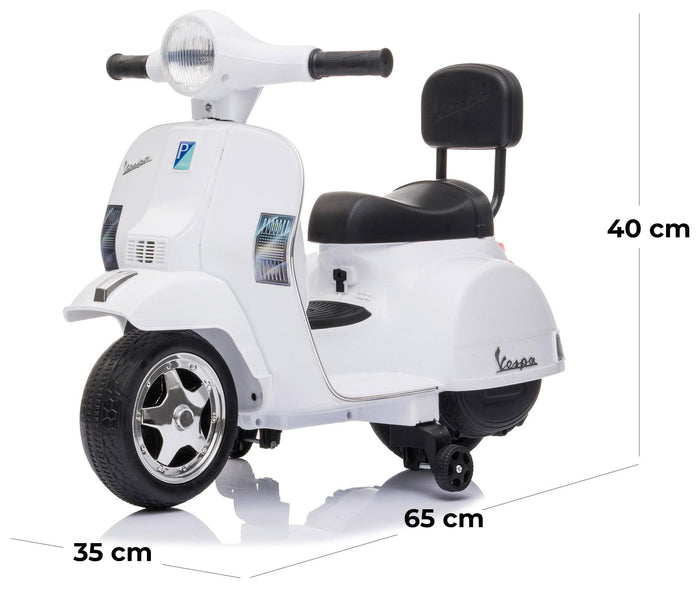 Piaggio Mini Vespa PX150 Elettrica 6V per Bambini Bianca