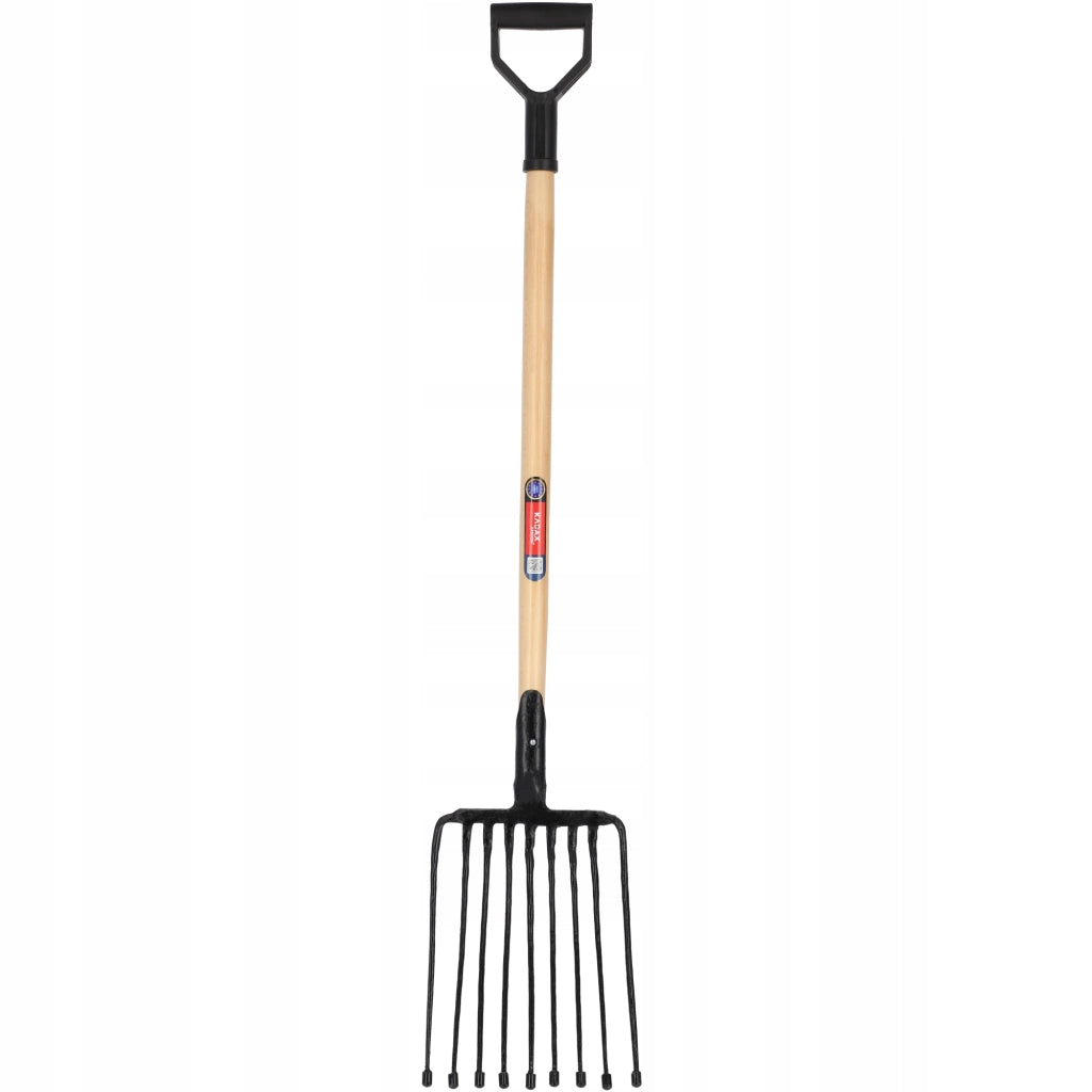 Forca KADAX Gable per patate e barbabietole, 9 denti, in metallo massiccio e resistente, 129 cm