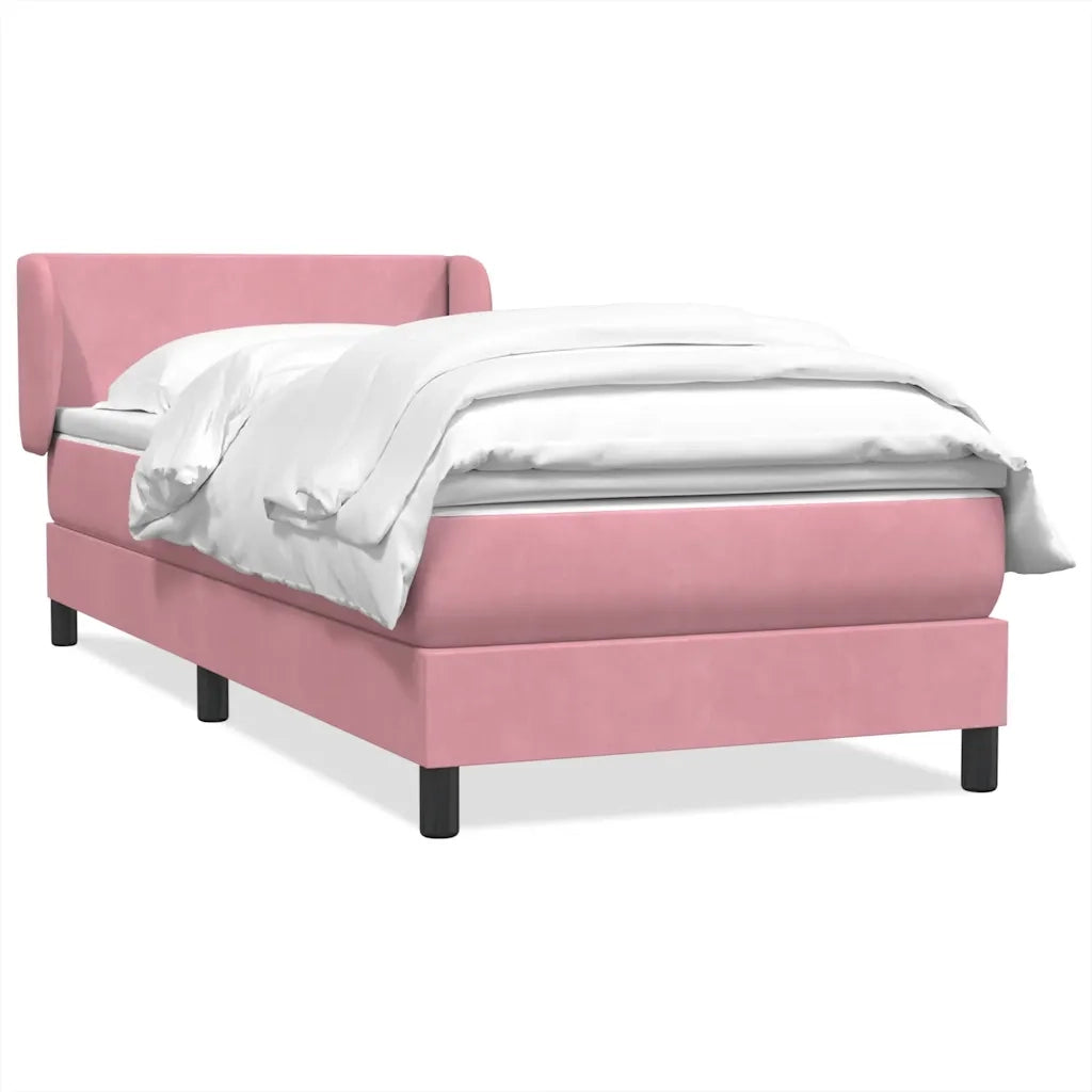 Giroletto a Molle con Materasso Rosa 80x220 cm Velluto 3317384