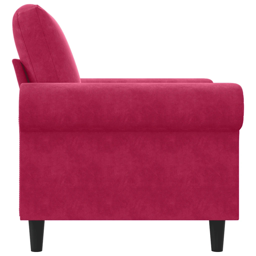 Divano Sedia-Poltrona Rosso Vino 60 cm Velluto 432292
