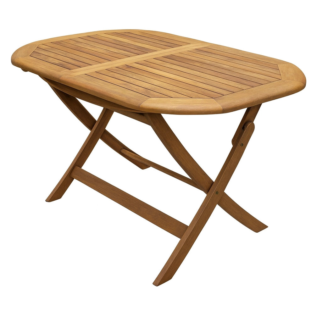 Tavolo Ovale Pieghevole in Legno di Acacia – 120x75xH72 cm