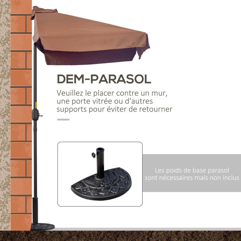 Parasole da balcone 5 aste metallo ¨C zephmum ¨C marrone 230x130x249 cm