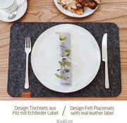 Set di 6 placchette in velluto 44x30 cm - Materiale velluto e pelle - Lavabile
