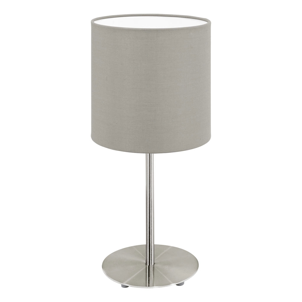 Lampada Da Tavolo Moderna Pasteri Acciaio Nichel Satinato 1 Luce E14