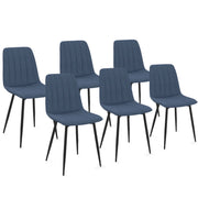 IDMarket - Set di 6 sedie da pranzo MIRA in tessuto blu