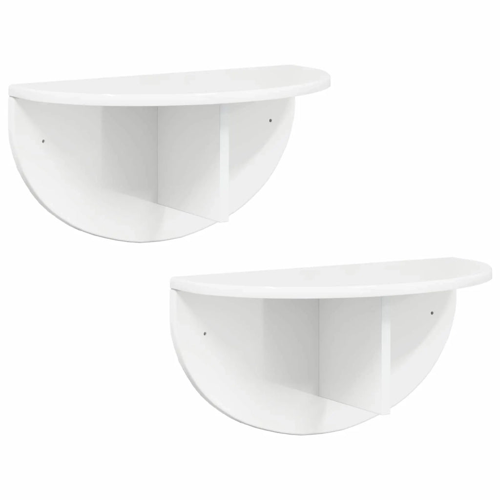 Scaffale da parete 2 pz Bianco Lucido 48 x 24 x 24 cm