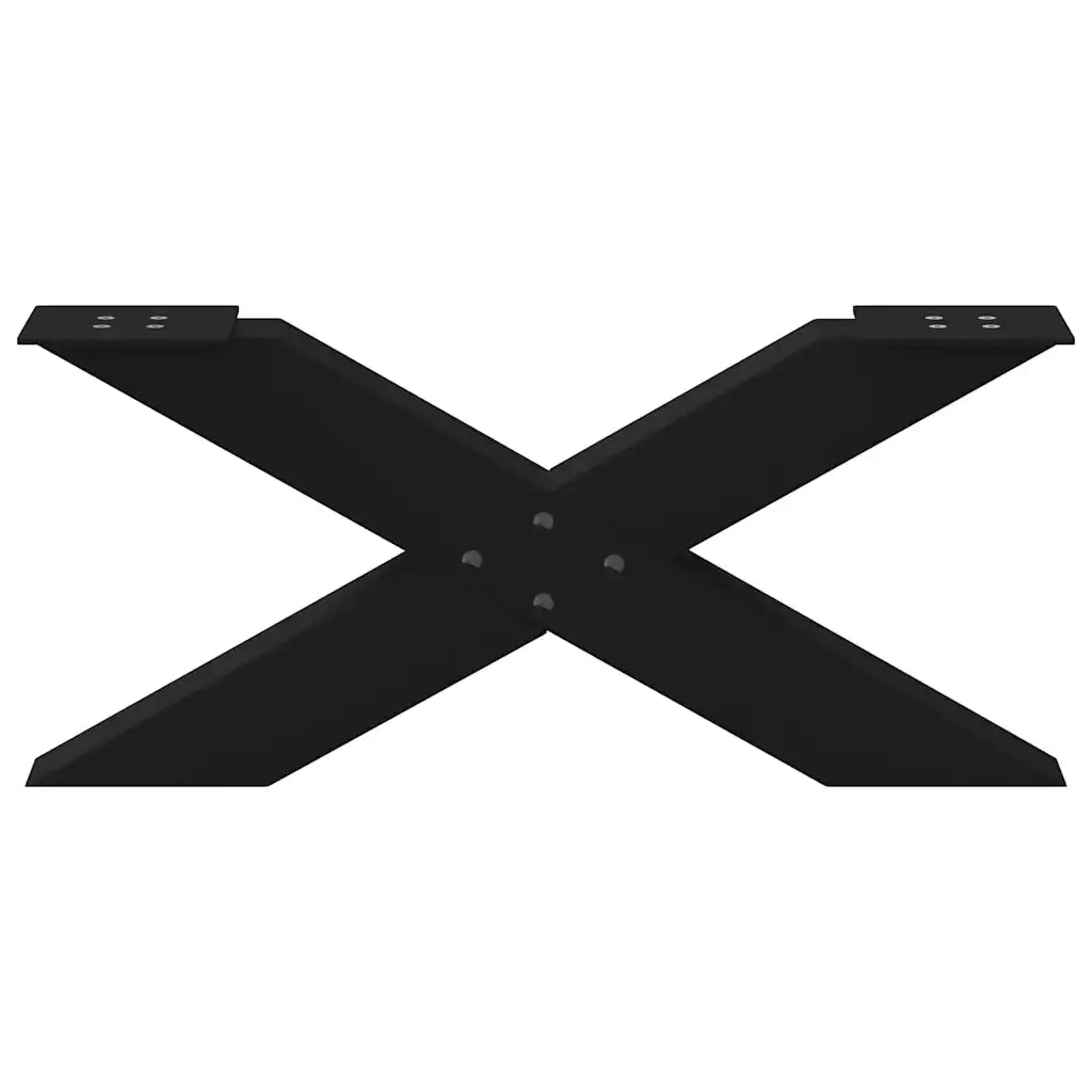 vidaXL Gambe per Tavolino da Caffè a Forma di X 2 pz Nere 70x(30-31) cm Acciaio
