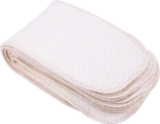 Pacchetto da 10 pezzi di assorbenti in cotone per neonati, ademendenti, riutilizzabili e lavabili.