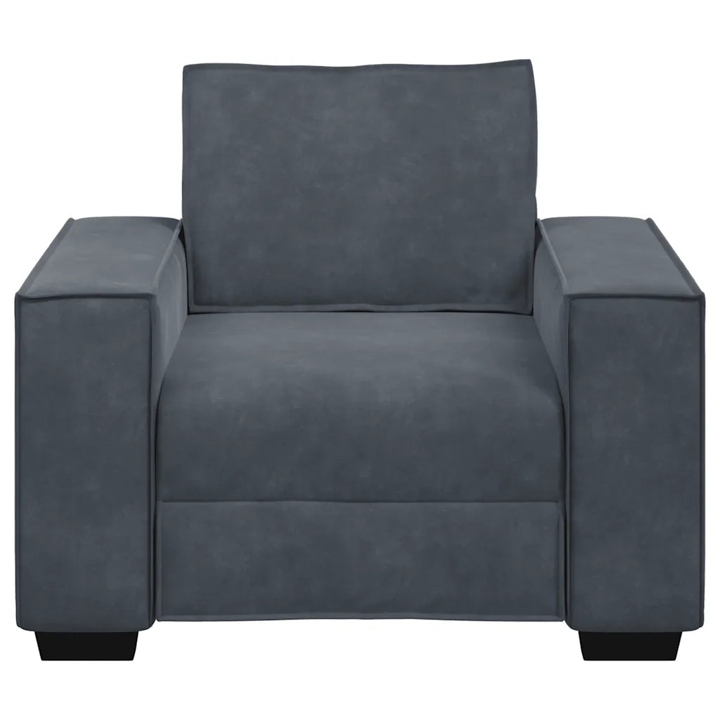 Divano Sedia Grigio Scuro 100x78x84 cm Velluto 4105001