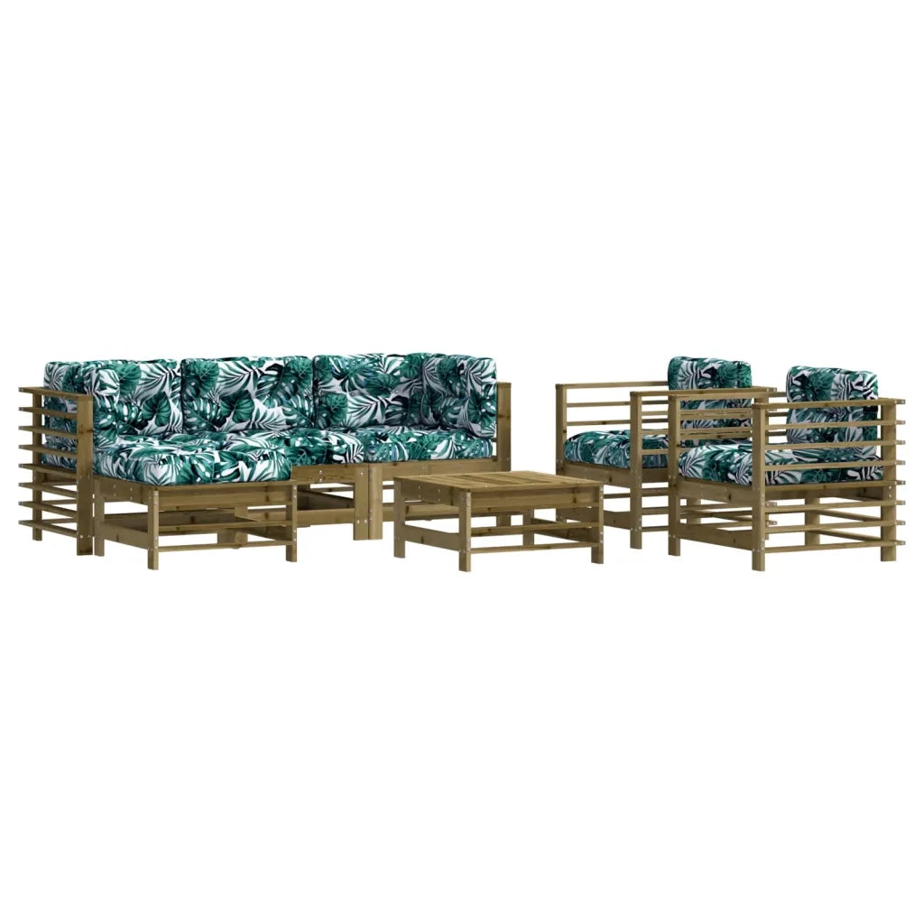 Set Divani da Giardino 7pz con Cuscini Legno Impregnato di Pinocod mxl 101236