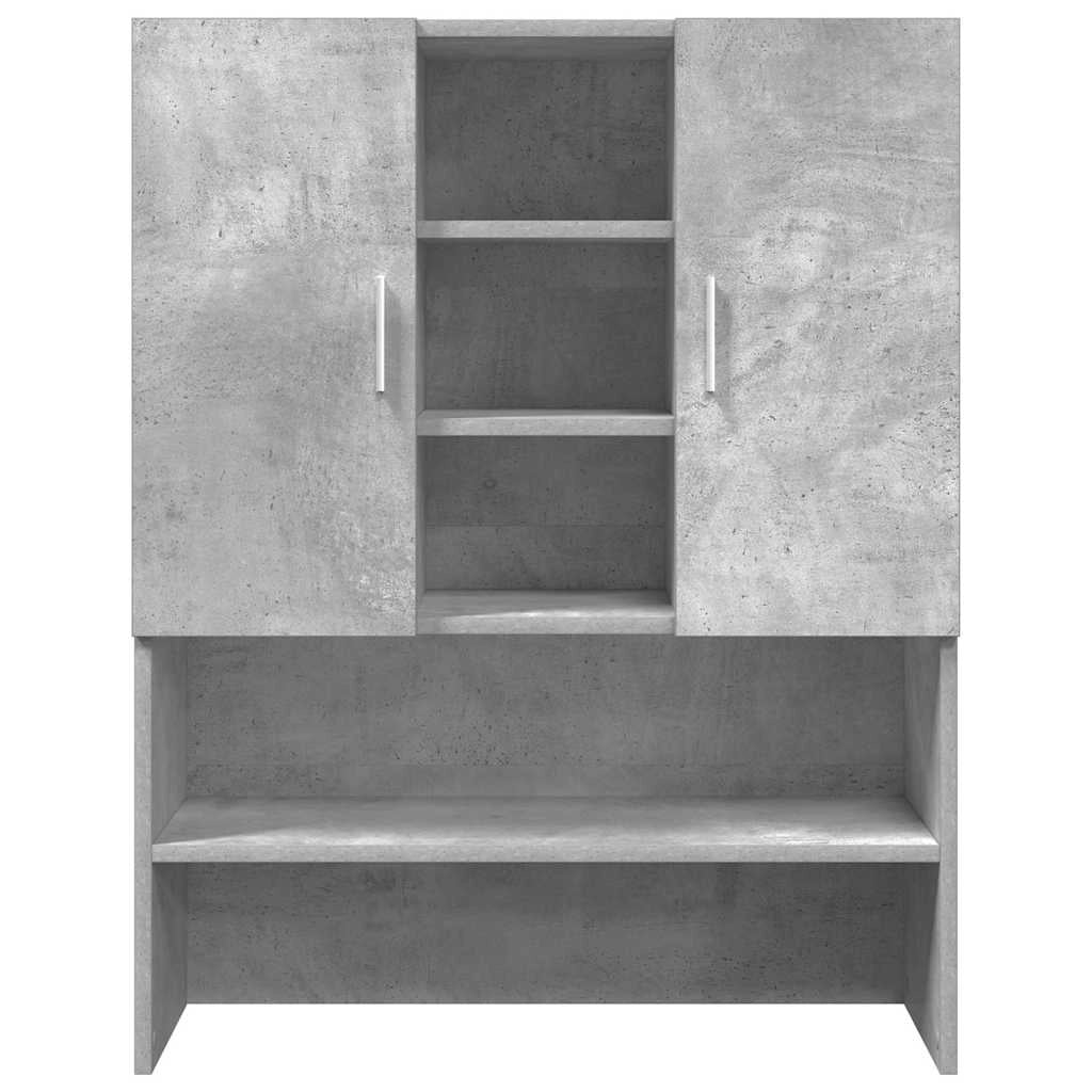 Set di 2 mobili da bagno per lavatrice con spazio di archiviazione ottimizzato 70,5 x 71,5 x 181,5 cm legno ingegnerizzato grigio cemento 02_0055758
