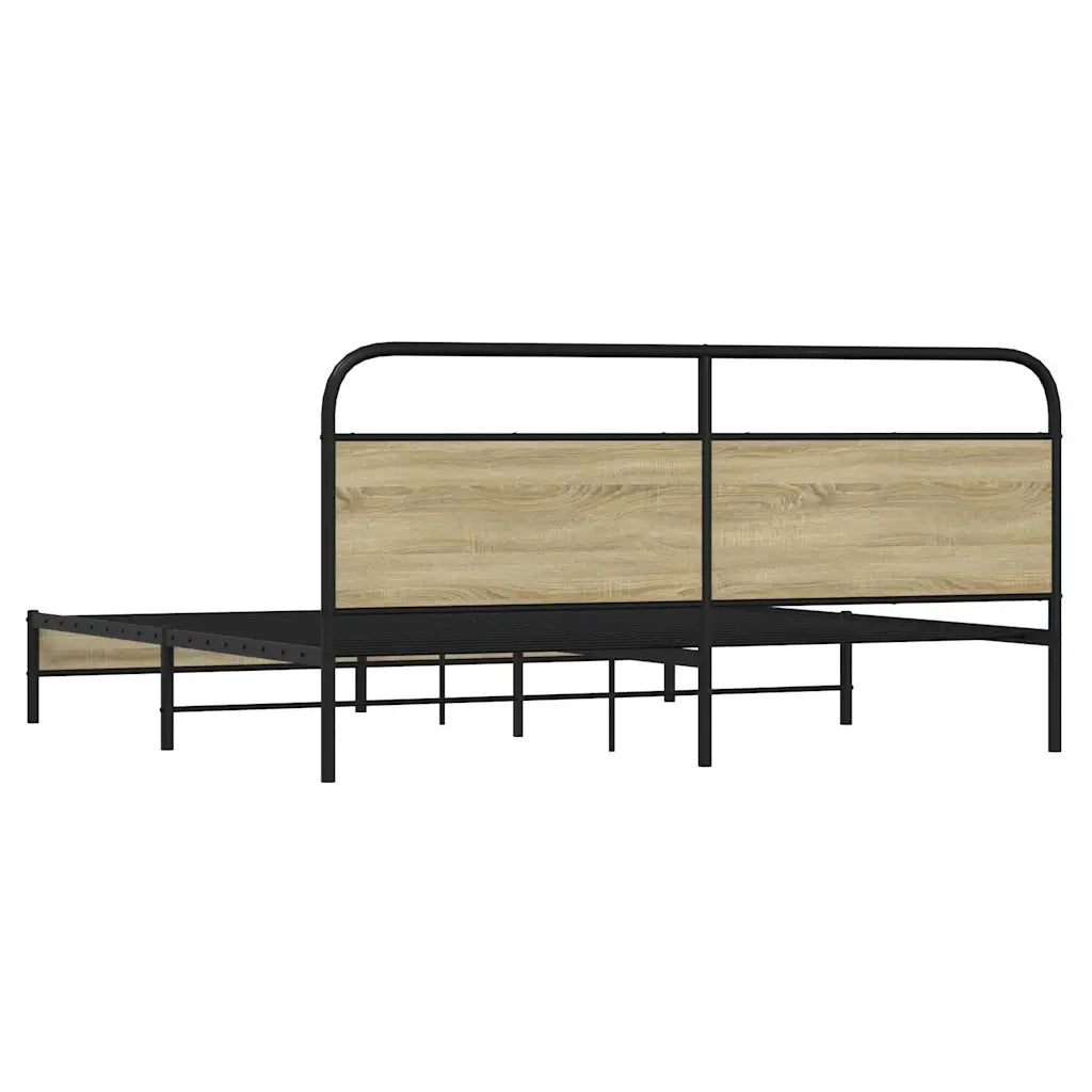 Giroletto senza Materaso in Metallo Rovere Sonoma 193x203 cm 3318686
