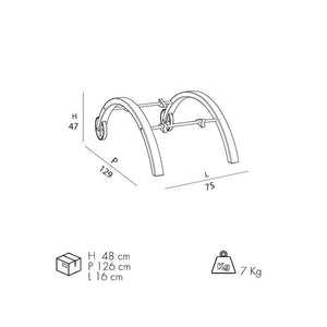 Supporto Con Ruote E Braccioli Per Chaise Longe In Polietilene Colore Blu Cv-S910/5012