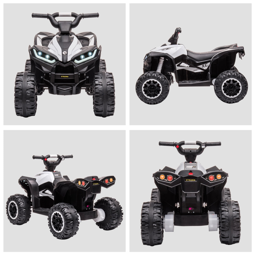 Quad Elettrico Bambini 3-5 Anni ¨C zephmum ¨C Nero e Bianco 83x53x55.5 cm