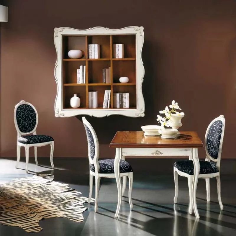 Libreria pensile 9 vani a giorno legno shabby bicolore 151x36x151 (6001) - Mobili 2G