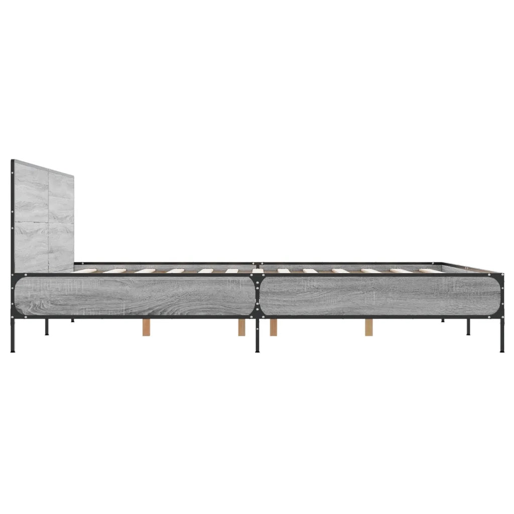 Giroletto-Struttura Letto Grigio Sonoma 120x200 cm in Legno Multistrato Metallo 394646
