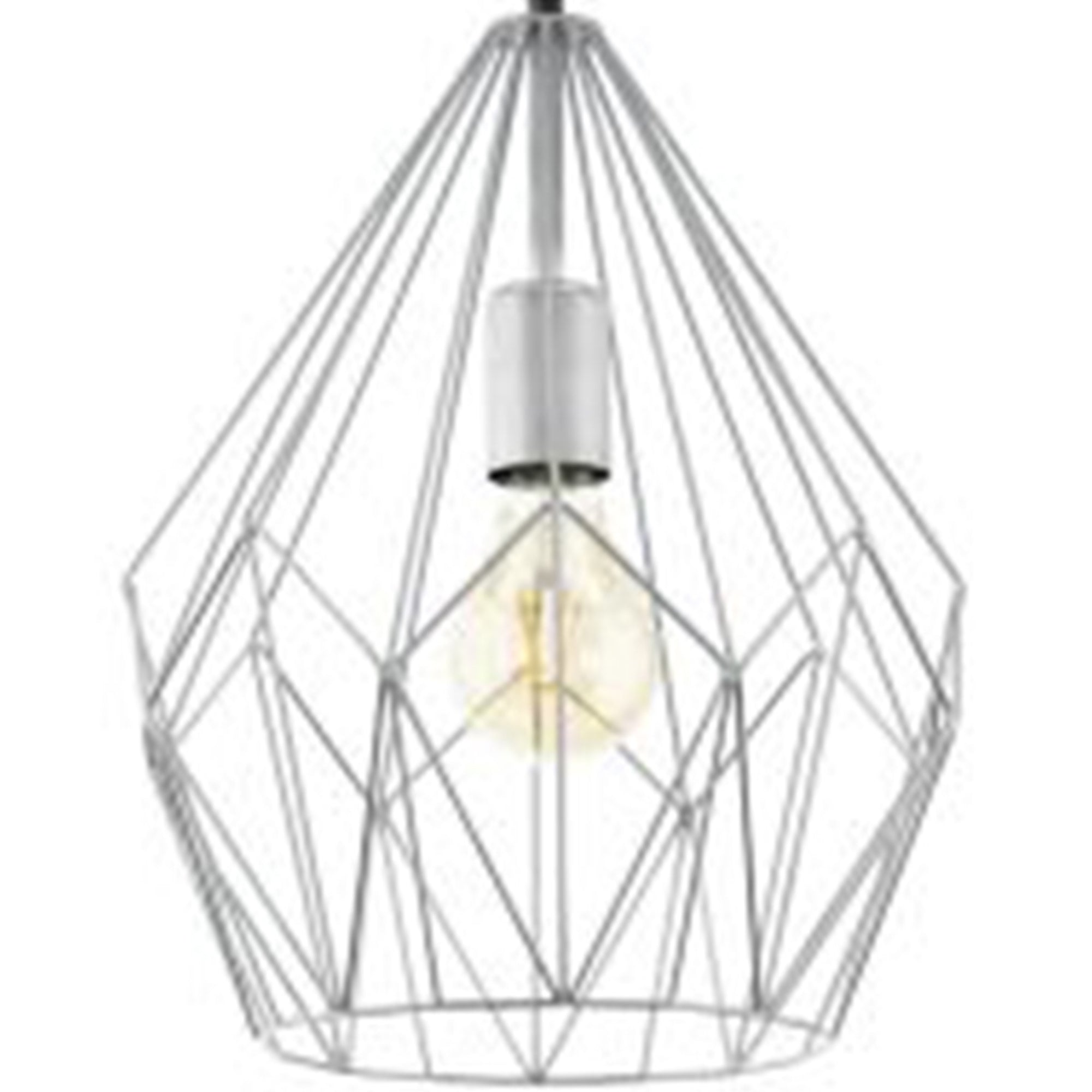 Sospensione Rustica-Country Cartlton Acciaio Argento 1 Luce E27