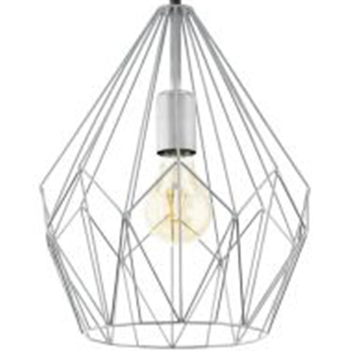 Sospensione Rustica-Country Cartlton Acciaio Argento 1 Luce E27