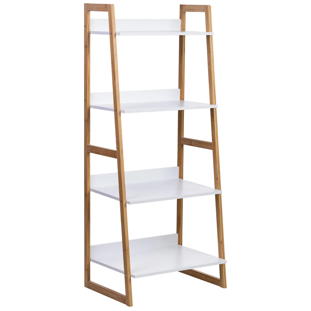 scaffalatura in legno bianco a 4 ripiani 50x36x120h cm