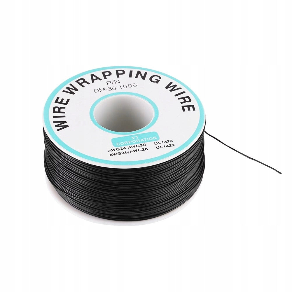 Cavo Kynar AWG 0.25mm Nero 200m – Alta Qualità e Durata | Ø 0,6mm Isolamento PVC | Progetti Elettronici e Professionali