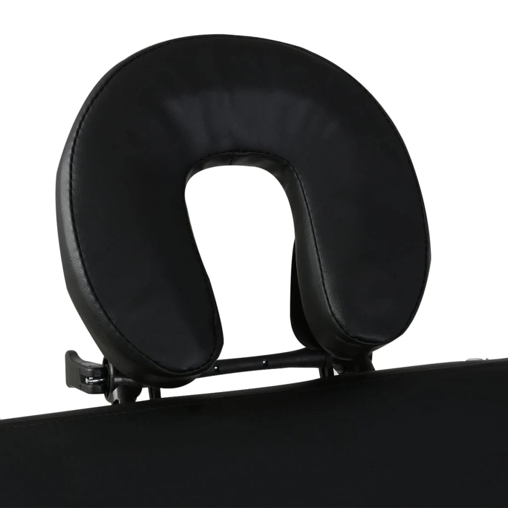 Lettino da massaggio pieghevole a 4 zone con struttura in acciaio inox nero 02_0001890