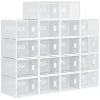 Mobile Scarpiera Modulare Salvaspazio, 18 Cubi 28x36x21 cm in Plastica PP, Bianco