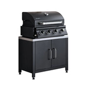Barbecue a gas con 4 bruciatori e mobile in acciaio, 80cm
