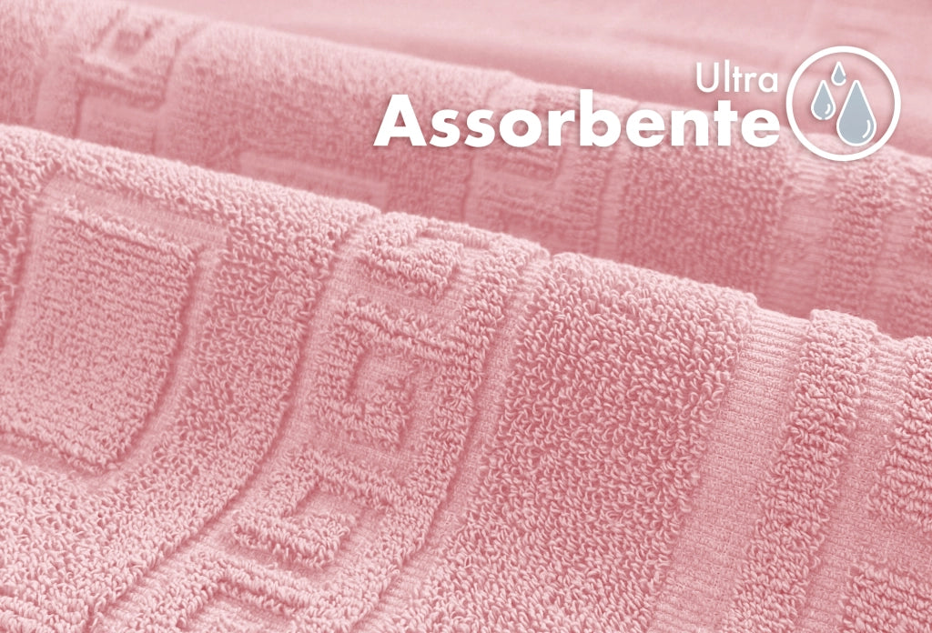 Tappeto Bagno Assorbente In Spugna Varie Misure Da Scendidoccia A Tappeto Grande Lavorazione Jacquard Tinta Unita Ricamo Cornice Lavabile Lavatrice Rosa - Scendidoccia45x60