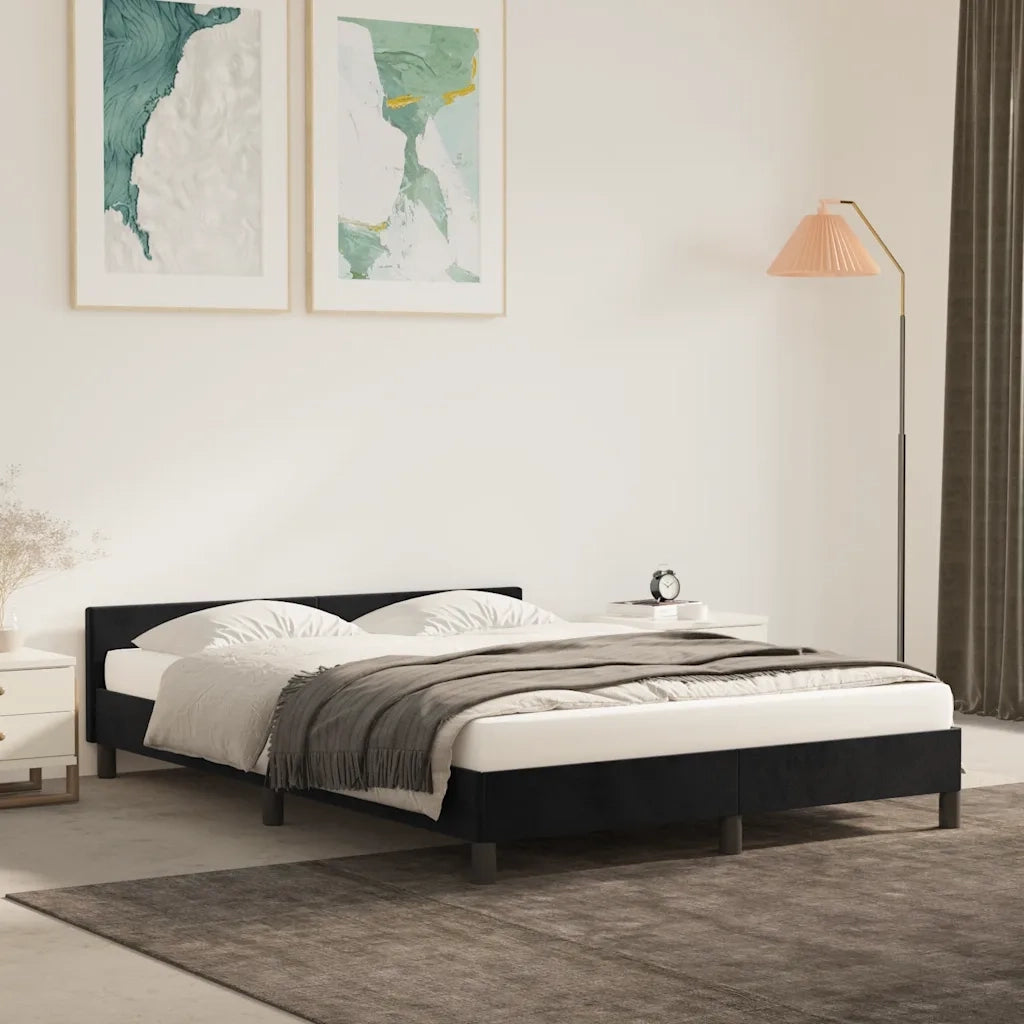 Giroletto senza Materasso Nero 140x200 cm in Velluto 347575