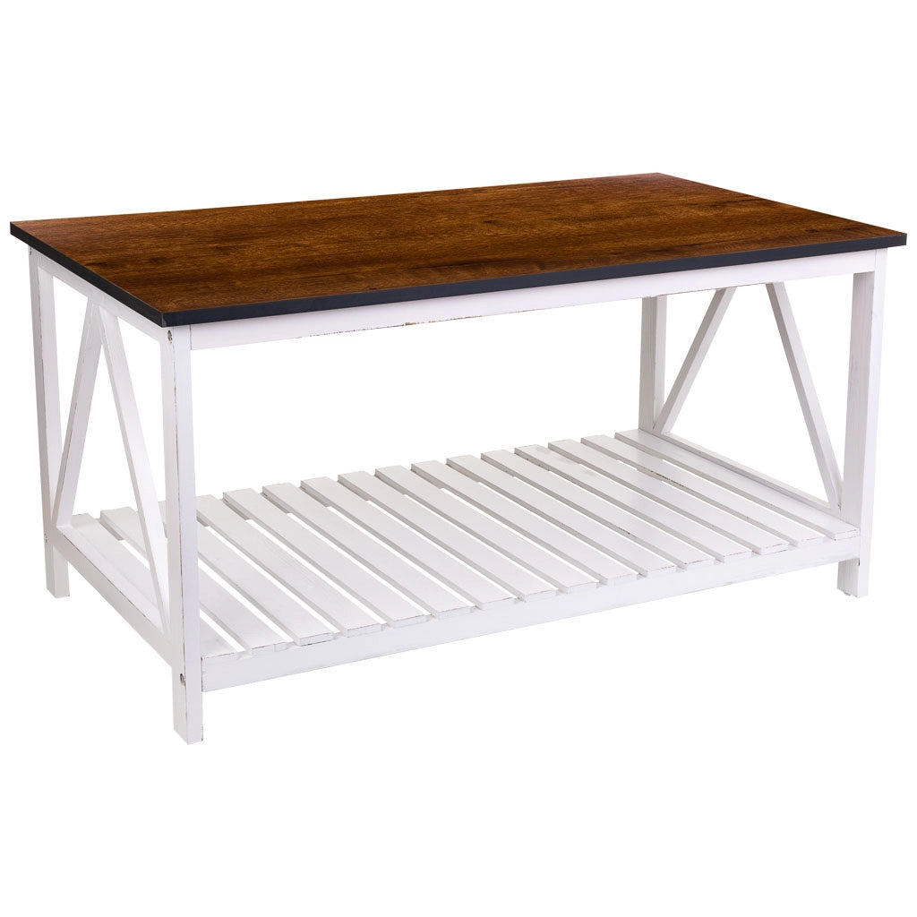Tavolino in legno bianco 92x53x46h