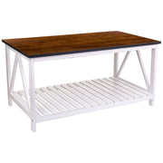 Tavolino in legno bianco 92x53x46h