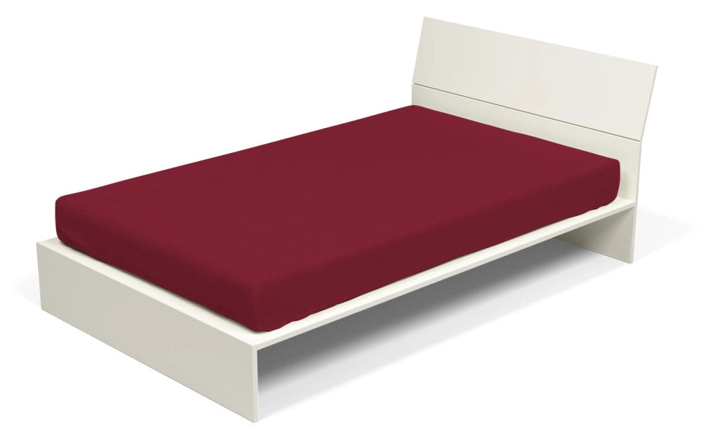 Lenzuolo Sotto 1 Piazza e Mezzo con Angoli ed Elastico Tinta Unita Bordeaux