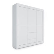 Credenza alta 5 ante/3 cassetti 150x35x165 cm Elios bianco lucido