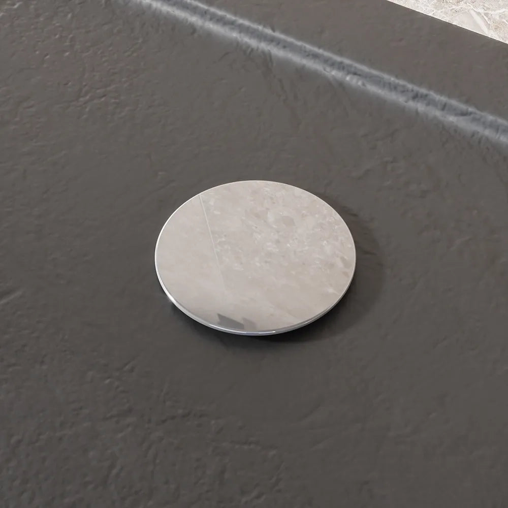 Piatto doccia 80x110 effetto pietra nero in acrilico altezza slim | Petra