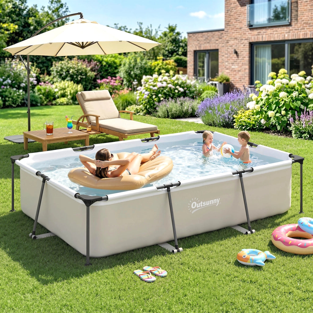 Piscine Tubolare Rectangolare ¨C zephmum ¨C Grigio 316x238x66,5cm PVC