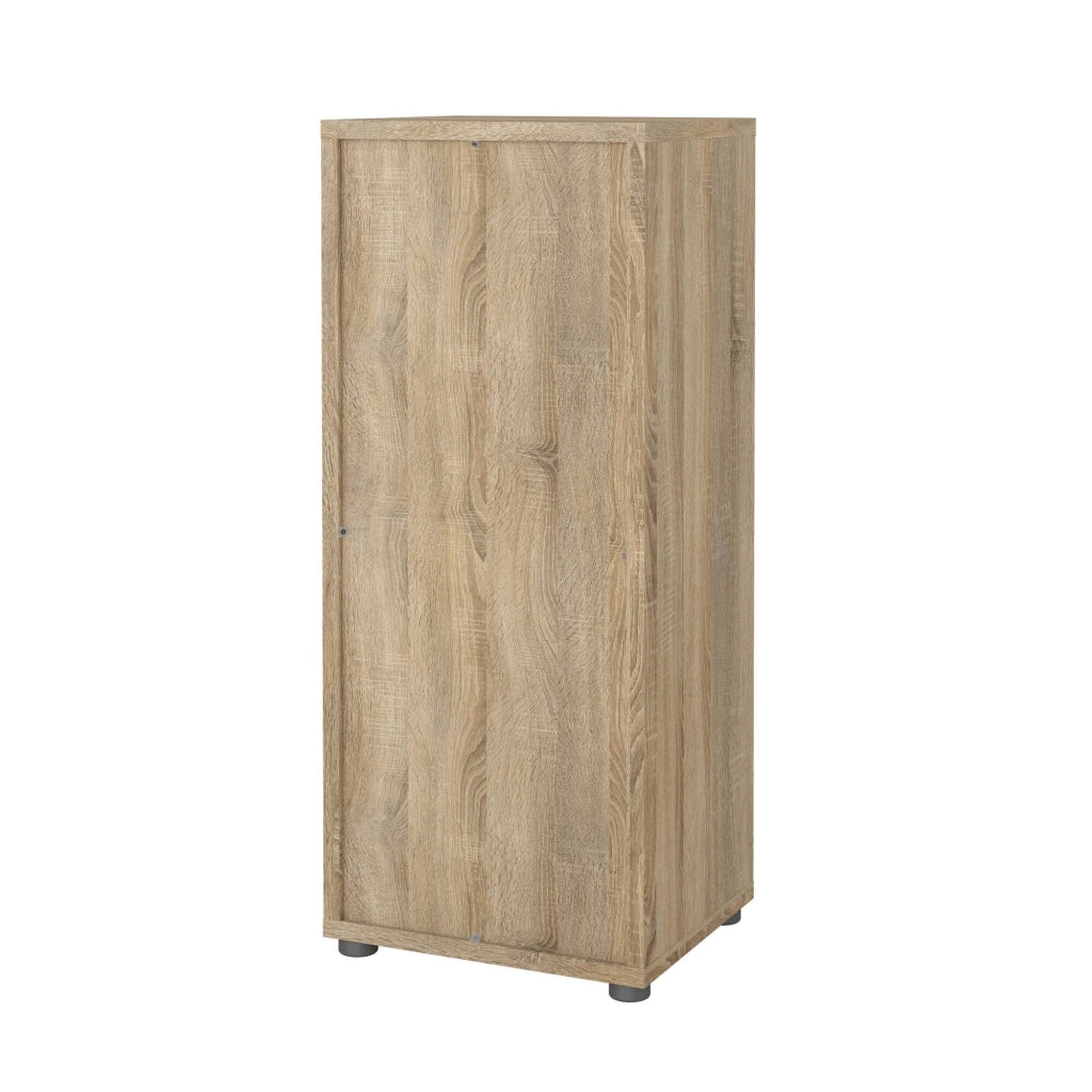Libreria Minsk, Scaffale da ufficio, Mobile portalibri, Biblioteca, 47x40 h113 cm, Quercia