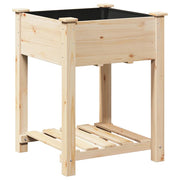 Fioriere | Cassetta per fiori | Vaso da giardino con lo scaffale Beige 60,5 x 60 x 76,5 cm