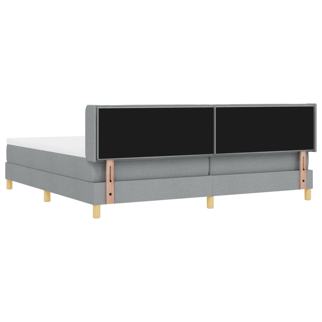 Letto Box Spring con Materasso Grigio Chiaro 200x200 cm Tessuto