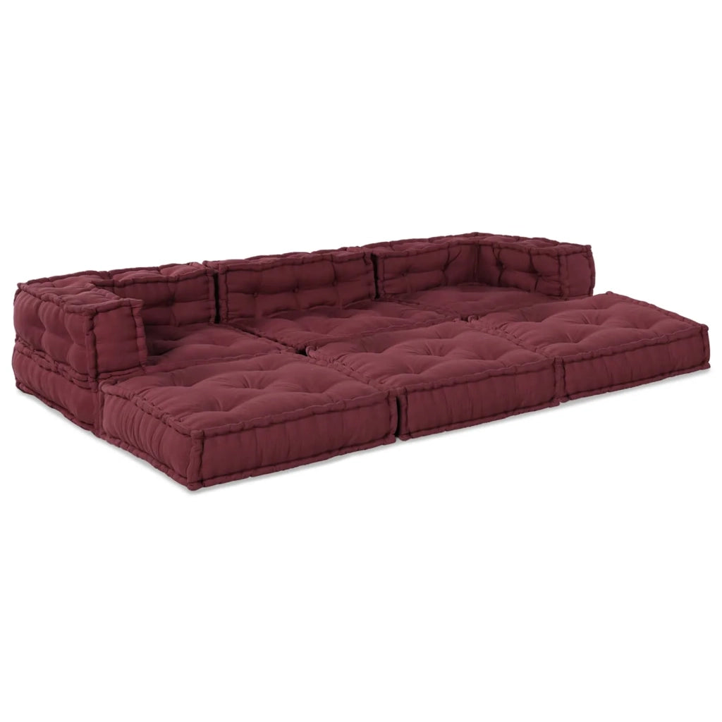 Unità di Divano Modulare 3 pcs Bordeaux Tessuto