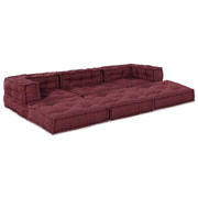 Unità di Divano Modulare 3 pcs Bordeaux Tessuto