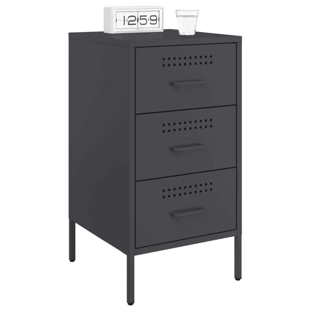 Comodini 2 pz Neri 36x39x68 cm in Acciaio 843079